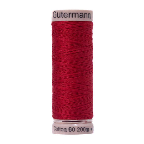 Gutermann 60 Wt Natural Cotton Thread 200m - 4495 Brite Red