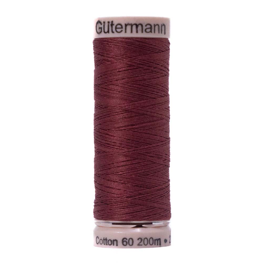 Gutermann 60 Wt Natural Cotton Thread 200m - 4750 Dark Mahogany