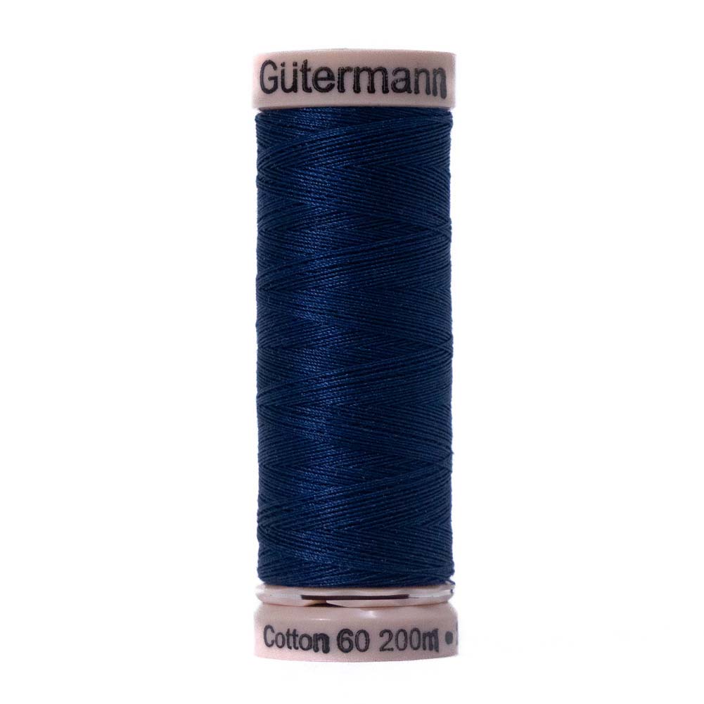 Gutermann 60 Wt Natural Cotton Thread 200m - 6290 Midnight Blue