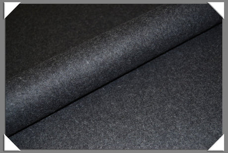 Dark Grey Heathered Wool Nylon Melton Fabric - Heathered Dark Grey, 58/60" Width