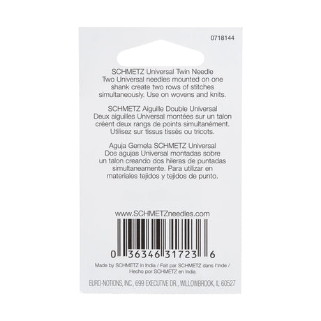 Schmetz Universal Twin Machine Needle - 2.5/80 - 1 ct