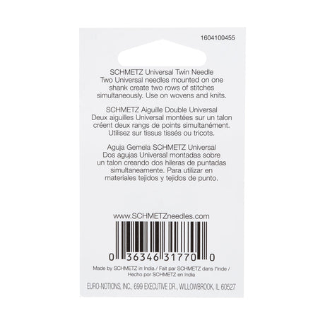 Schmetz Universal Twin Machine Needle - 3.0/90 - 1 ct