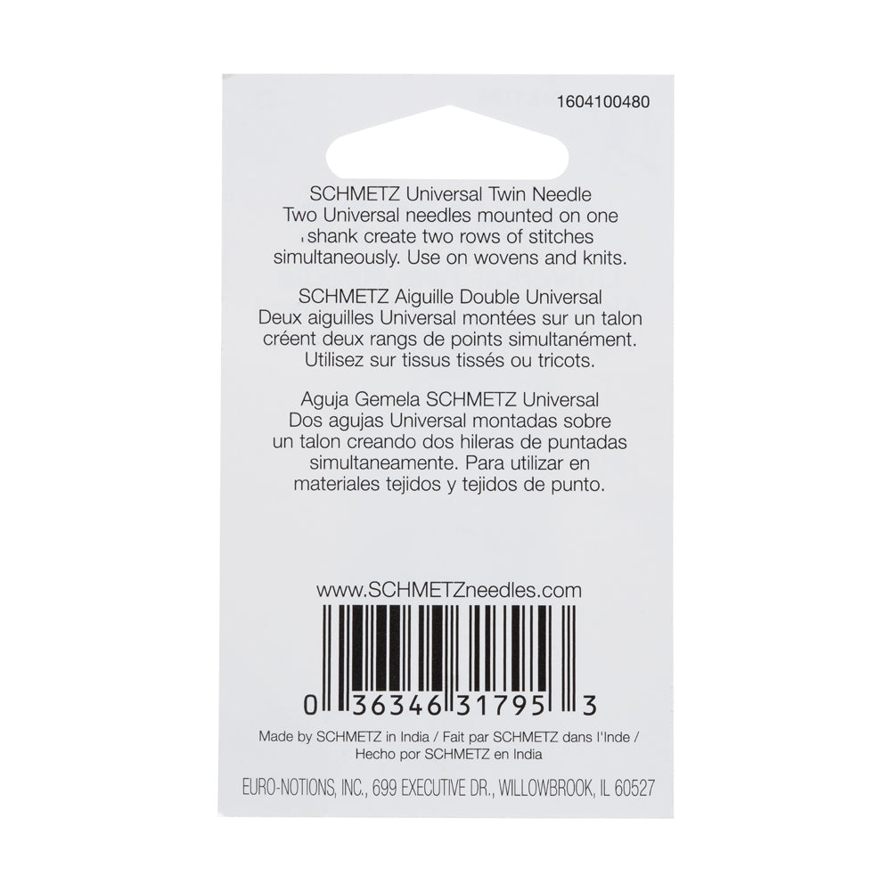 Schmetz Universal Twin Machine Needle - 4.0/90 - 1 ct
