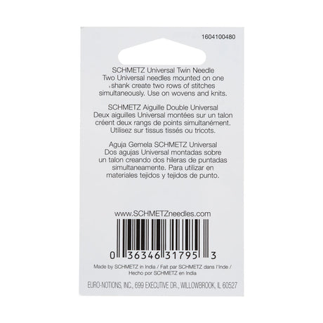 Schmetz Universal Twin Machine Needle - 4.0/90 - 1 ct