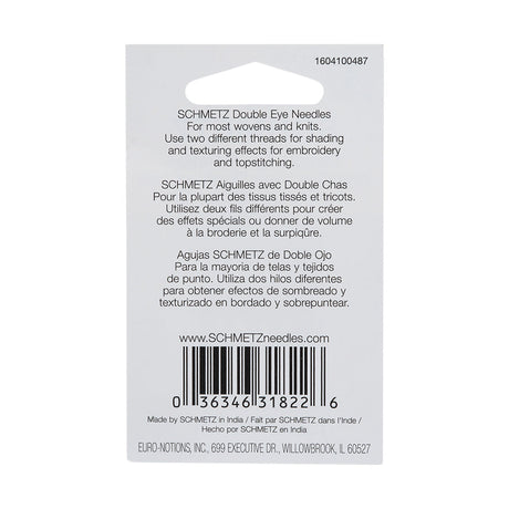 Schmetz Double Eye Machine Needles - 80/12 - 5 ct