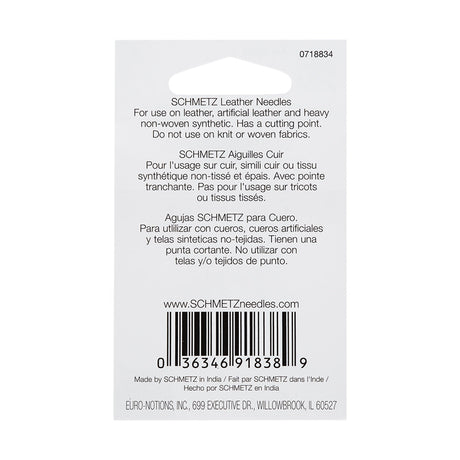 Schmetz Leather Machine Needles - Assorted Sizes - 5 ct