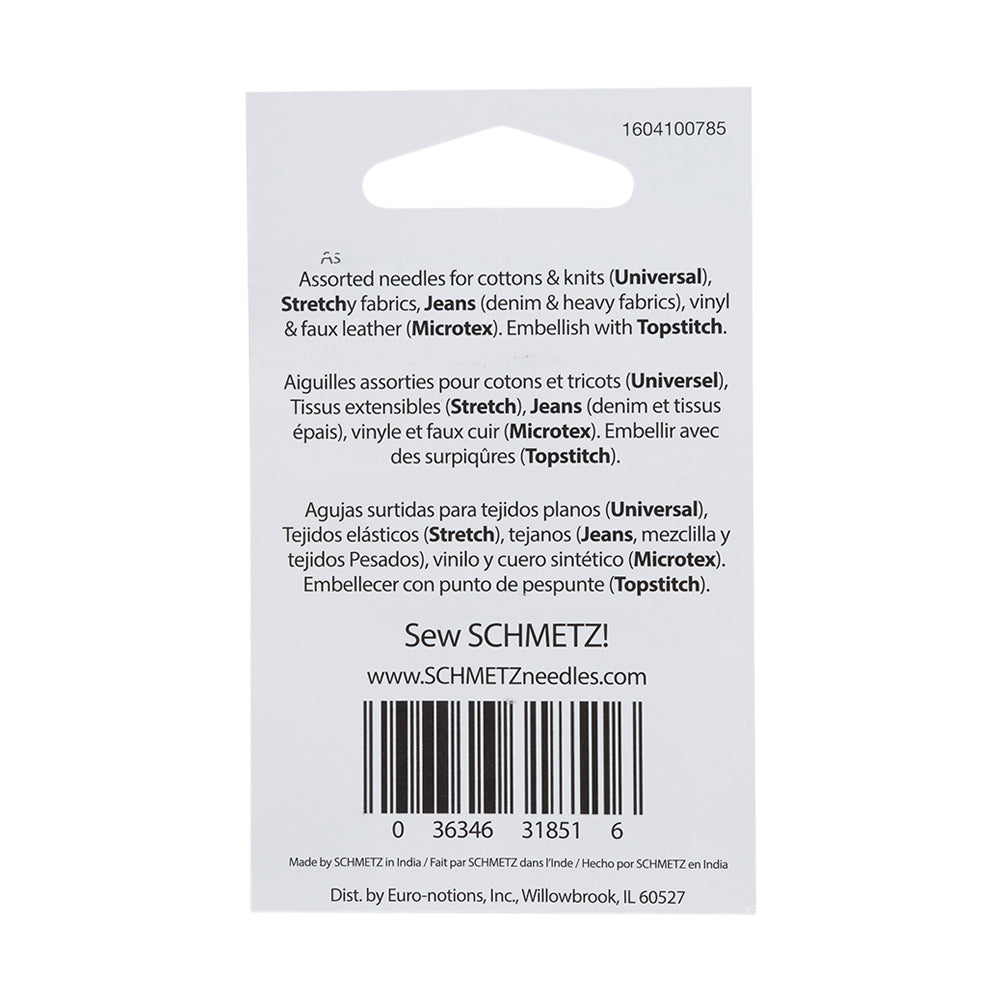 Schmetz Costume Pack Machine Needles - Assorted Sizes and Types - 10 ct