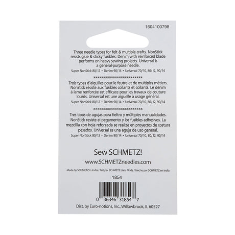 Schmetz Felt and Craft Machine Needles - Assorted Sizes and Types - 5 ct