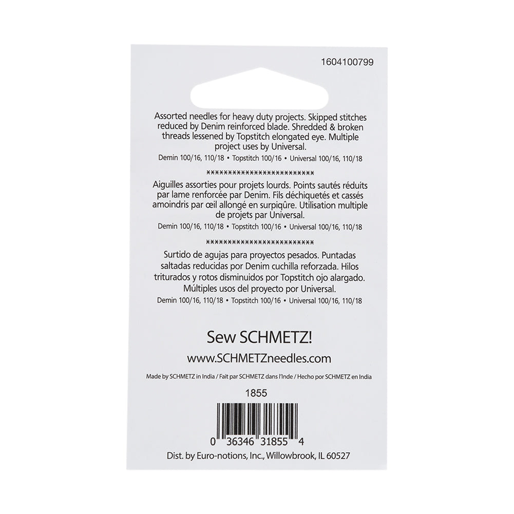 Schmetz Upholstery and Home Decor Machine Needles - Assorted Sizes and Types - 5 ct