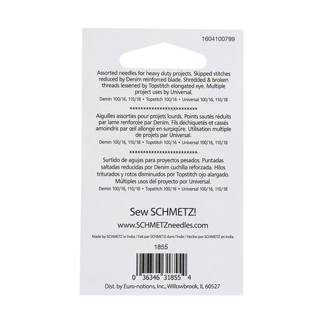 Schmetz Upholstery and Home Decor Machine Needles - Assorted Sizes and Types - 5 ct