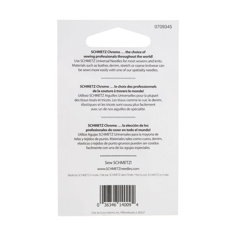 Schmetz Chrome Universal Machine Needles - 80/12 - 5 ct