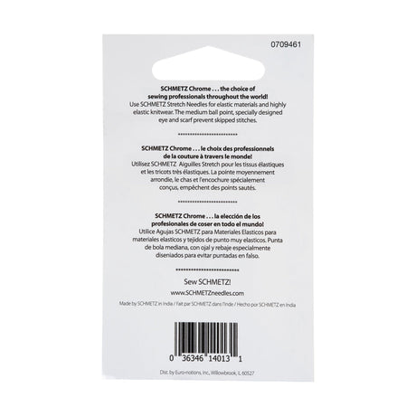 Schmetz Chrome Stretch Machine Needles - 90/14 - 5 ct