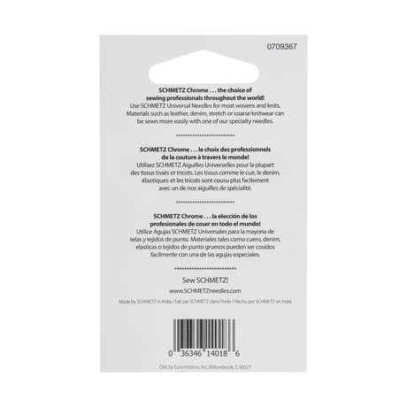 Schmetz Chrome Universal Machine Needles - 100/16 - 5 ct