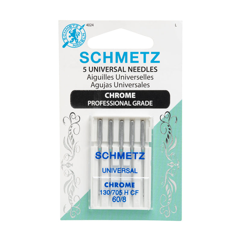 Schmetz Chrome Universal Machine Needles - 60/8 - 5 ct