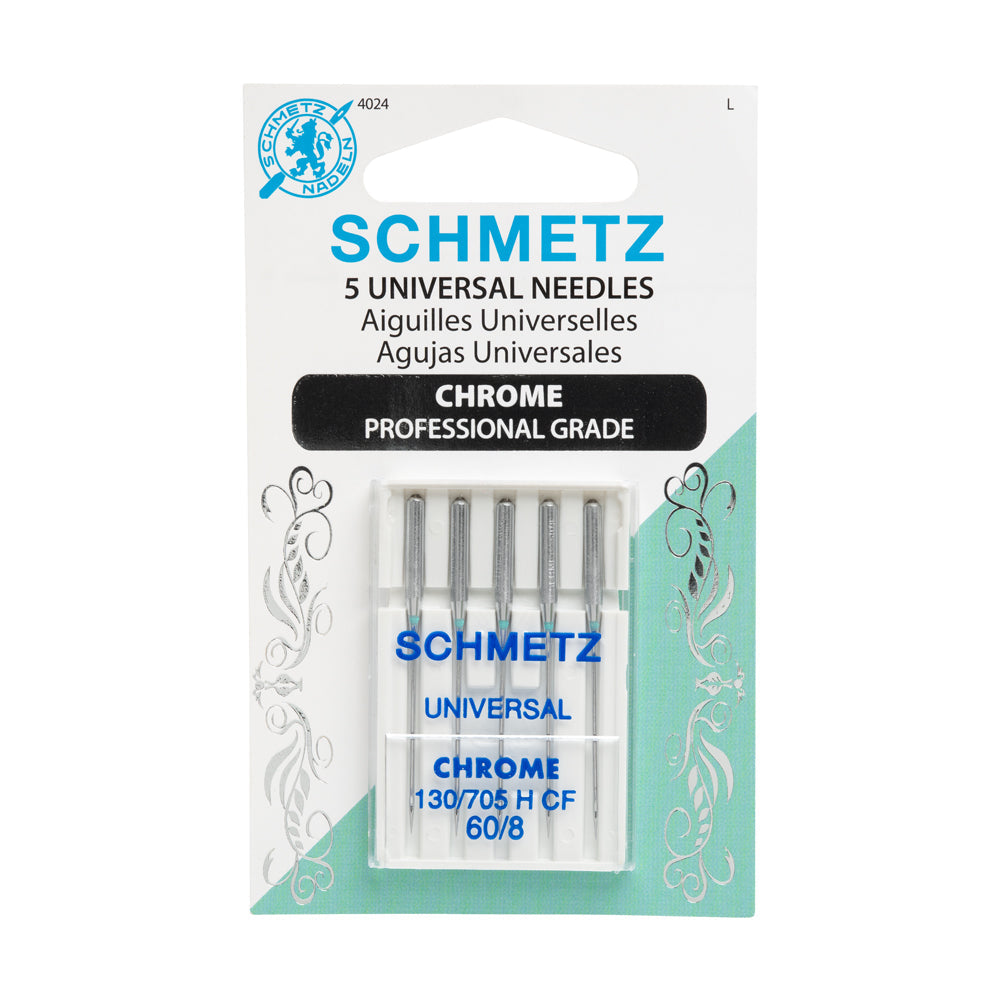 Schmetz Chrome Universal Machine Needles - 60/8 - 5 ct