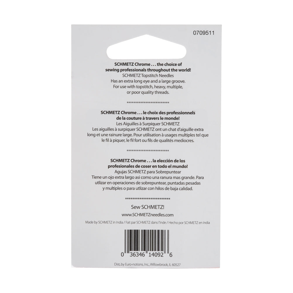 Schmetz Chrome Topstitch Machine Needles - 80/12 - 5 ct