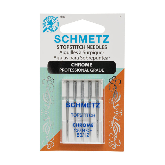 Schmetz Chrome Topstitch Machine Needles - 80/12 - 5 ct