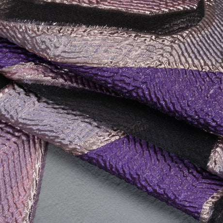 Metallic Rayon and Polyester Burnout Brocade - Orchid, Purple and Rose Gold Soft Geometric Abstract