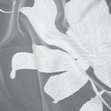 Metallic Polyester and Rayon Burnout Brocade - White Big Flowers