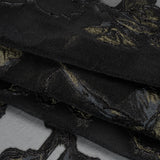 Metallic Polyester and Acetate Burnout Brocade - Olive Green and Black Rose Garden
