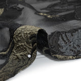 Metallic Polyester and Acetate Burnout Brocade - Olive Green and Black Rose Garden