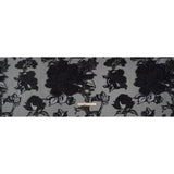 Metallic Polyester and Acetate Burnout Brocade - Light Gray, Midnight Navy and Black Rose Garden