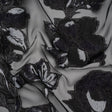 Metallic Polyester and Acetate Burnout Brocade - Light Gray, Midnight Navy and Black Rose Garden