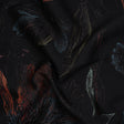 Metallic Acetate and Polyester Brocade - Black, Red and Mint Green Delicate Flowers