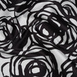Polyester Mikado Twill Made in Italy - Black and White Ink Brush Roses