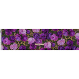 Silk Charmeuse Print 16MM, Made in Italy - Forest Green and Royal Purple Painted Roses