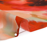 Silk Charmeuse Print 16MM, Made in Italy - Red and Pink Soft Watercolor Florals