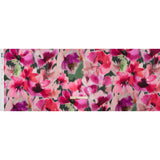 Silk Charmeuse Print 16MM, Made in Italy - Hot Pink and Forest Green Soft Watercolor Florals