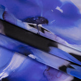 Silk Charmeuse Print 16MM, Made in Italy - Ultramarine Blue and Lilac Soft Watercolor Florals