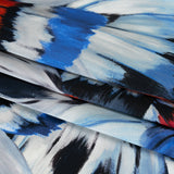 Silk Charmeuse Print 16MM, Made in Italy - Red, Blue and White Butterfly Wings