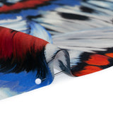 Silk Charmeuse Print 16MM, Made in Italy - Red, Blue and White Butterfly Wings