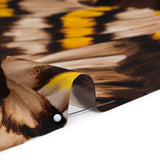 Silk Charmeuse Print 16MM, Made in Italy - Brown, Beige and Golden Yellow Butterfly Wings