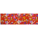 Silk Charmeuse Print 16MM, Made in Italy - Red and Rainbow Illustrated Watercolor Flowers