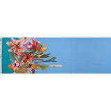 Silk Charmeuse Print 16MM, Made in Italy - Blue, Teal and Multicolor Watercolor Floral Border