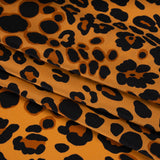 Silk Charmeuse Print 16MM, Made in Italy - Tan, Brown and Black Animal Spots