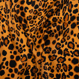 Silk Charmeuse Print 16MM, Made in Italy - Tan, Brown and Black Animal Spots