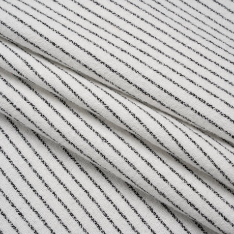 Yarn-Dyed Cotton Flannel - Black on White Chalk Stripes - Deadstock
