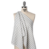 Yarn-Dyed Cotton Flannel - Black on White Windowpane Checks - Deadstock