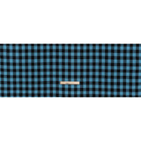Yarn-Dyed Cotton Twill Flannel - Small Sky Blue and Black Buffalo Check - Deadstock
