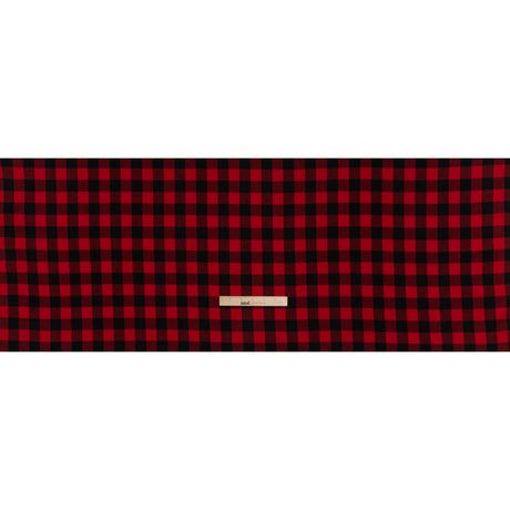 Yarn-Dyed Cotton Twill Flannel - Small Red and Black Buffalo Check - Deadstock