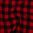 Yarn-Dyed Cotton Twill Flannel - Small Red and Black Buffalo Check - Deadstock