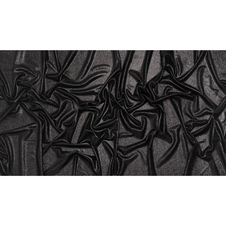 Metallic Foiled Uneven Stretch Rib Knit - Charcoal on Black - Estelle Collection