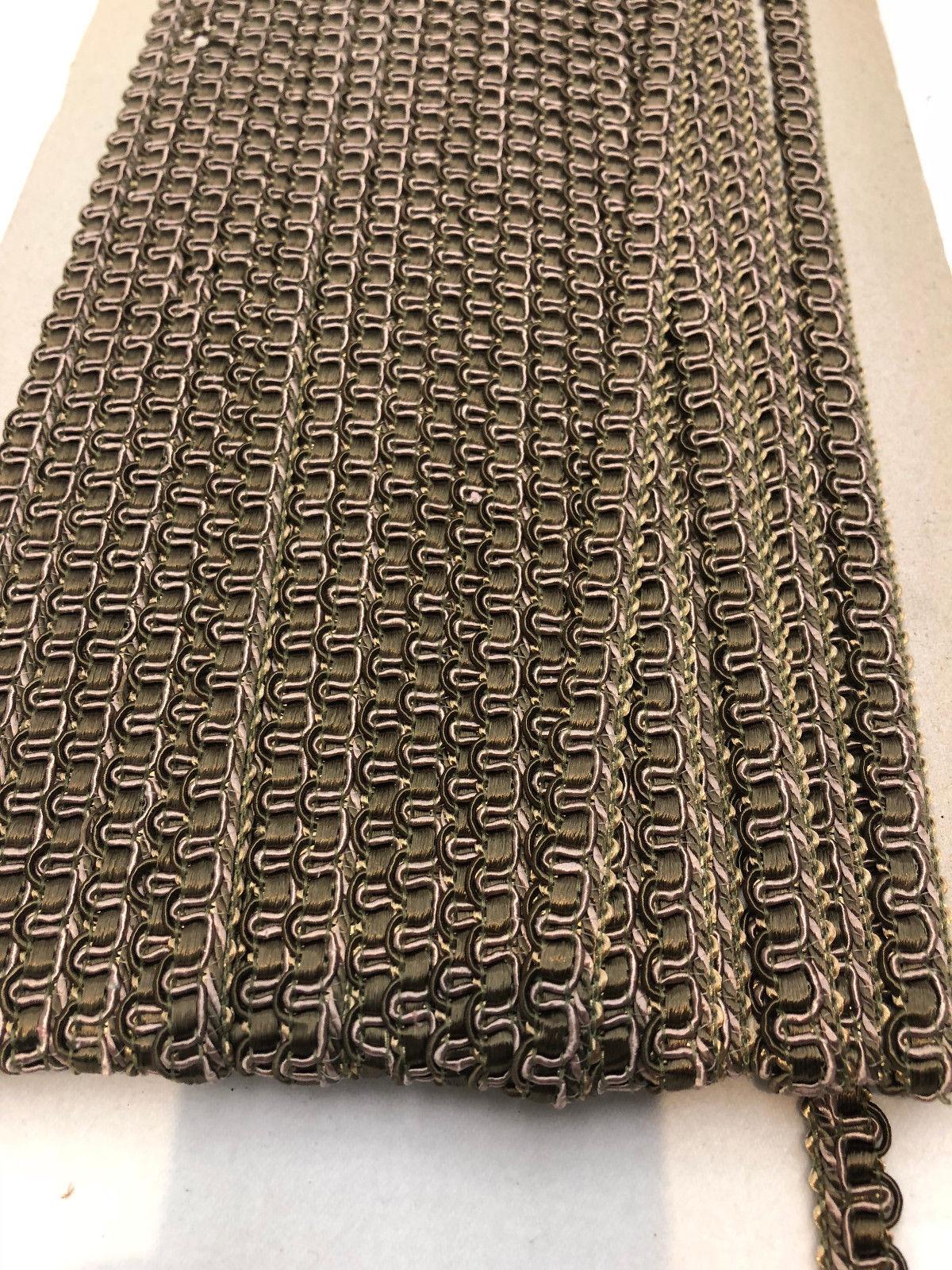 Antique Green Decorative Scroll Style Braid Gimp Trim - Antique Green Scroll Style, Half Inch Width (10 Yards)