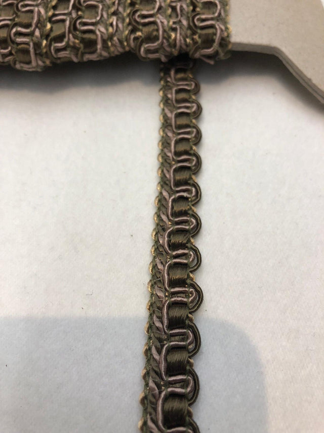 Antique Green Decorative Scroll Style Braid Gimp Trim - Antique Green Scroll Style, Half Inch Width (10 Yards)