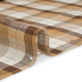 Medium Weight Linen Woven - Beige, Brown and Cream Plaid
