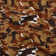 Medium Weight Linen Woven Print - Brown, Russet and Tan Camouflage